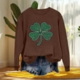 thumbnail image 5 of Diufon St Patricks Day Sweatshirt Women Long Sleeve Crewneck Shamrock Graphic Print Sweatshirt Pullover Tops, 5 of 7