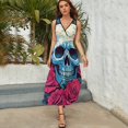 thumbnail image 5 of Flower Cluster Skull Vestido Sin Mangas Vestidos Para Mujer, Vestido Suelto De Verano 2025, 5 of 5