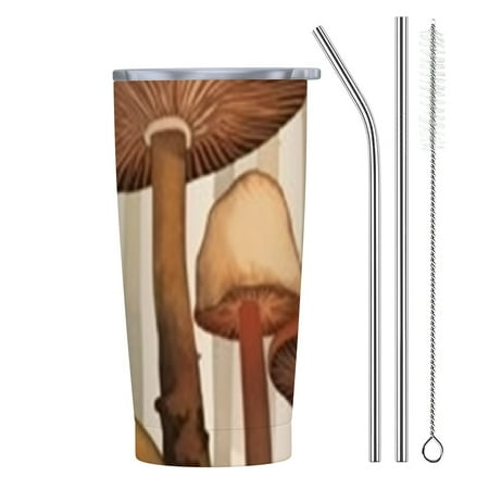 

Autua Mushrooms 20oz Car Tumbler with Straw 304 Stainless Steel Push-Pull Cup Lid for Home Outdoor Use 20oz