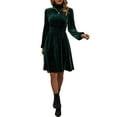 thumbnail image 3 of Womens Floral Sleeve Wear to Work Church Wedding Guest Party Dresses Green S, 3 of 8