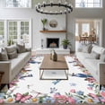 thumbnail image 4 of Spring Floral Area Rug 8x10 Washable Rug Non Slip Watercolor Flower Butterflies Birds Plant Large Area Rug Soft Stainresistant Indoor Floor Carpet for Living Room Bedroom Home Office Dining Room, 4 of 8