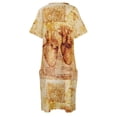thumbnail image 4 of Heart And Its Blood Vessels Leonardo Da Vinci Anatomy Drawings Yellow Brown Parchment Loose Pocket Dress, 4 of 6