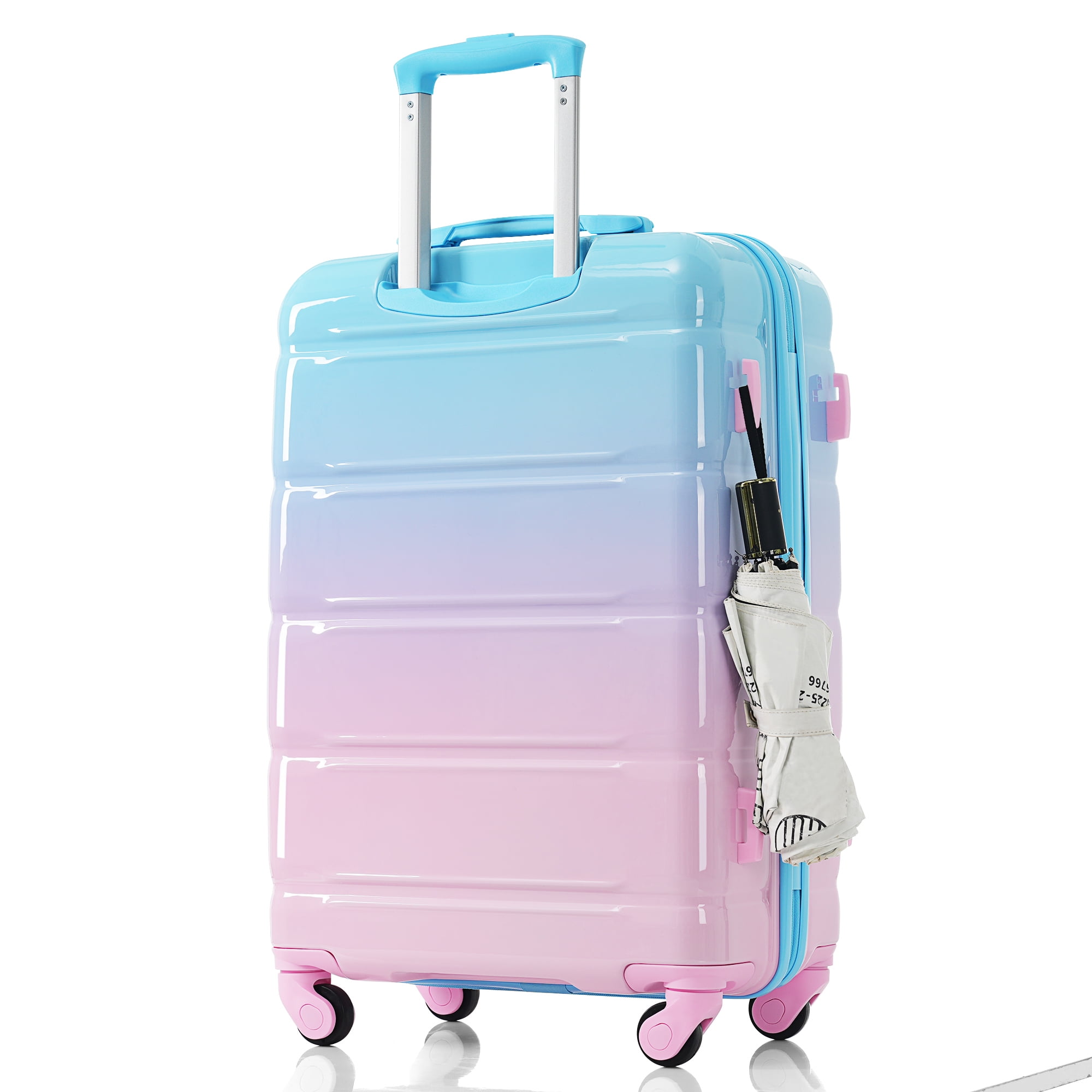 3-Piece Luggage Set, 20 Inch Airline Approved Carry-On with USB Port, ABS+PC Hardshell Suitcase with 360° Spinner Wheels & Side Hooks