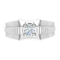 thumbnail image 3 of 1/2 Carat 4-Prong Set Diamond Solitaire Men's Wedding Band Ring in 14K White Gold (Ring Size 11.5), 3 of 6