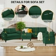 thumbnail image 5 of Pingliang Home Living Room Furniture Set,Sectional Sofa Couch with Storage Ottoman and Accent Chair and Loveseat,L Shaped Couch Modern Linen Sofa 6 Seater Set with Side Storage Pockets, 5 of 7