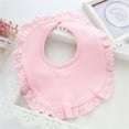 thumbnail image 3 of Alvage Baby Girl Snap Button Bibs Cotton Cute Bow Lace Bibs Waterproof Saliva Towels,Pink, 3 of 11