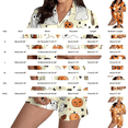thumbnail image 3 of Women Halloween 2 Piece Pajama Sets, Button Down Short Sleeve Sleepwear, Ghost Pumpkin Print Shirts and Shorts, 3 of 4