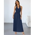 thumbnail image 3 of Merokeety Womens Summer Dresses Formal Halter Sleeveless Maxi Dress Navy s, 3 of 4