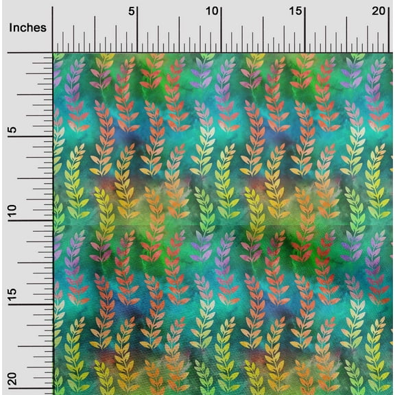 oneOone Polyester Lycra Green Fabric Batik Dress Material Fabric Print Fabric By The Yard 56 Inch Wide - 5Y