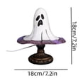 thumbnail image 2 of Stained Glass Halloween ghost Table Lamp, Jack-O-Lantern Night Light, Vintage Style, USB Powered, Desktop Decorative Ornament (ghost), 2 of 7