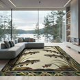 thumbnail image 2 of ODIKA 8'x10' Washable Area Rug Durable, Non-Slip Hooked Fishing Lake Trout Nautical Border Lure Novelty Vintage for Living Room, Under Sectional, Family, 2 of 7
