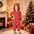 thumbnail image 3 of XUNKUSGA Christmas Pajamas for Family Classic Print Hooded Fleece Zip Up Jumpsuit Pjs Soft Skin Friendly Long Sleeve Family Matching Christmas Onesie Pajamas Holiday Loungewear, 3 of 8