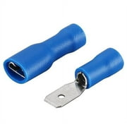 Baomain Blue Female/Male Insulated Spade Wire Connector 16-14 AWG 4.8 x 0.5mm Electrical Crimp Terminal Pack of 100