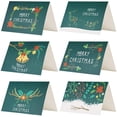 thumbnail image 1 of Merry Christmas Greeting Cards - 24 Winter Holiday Xmas Greeting Cards, Envelopes and Stickers Included, 6 of Each Design, Blank Inside, 4 x 6 Inches, Green, 1 of 6