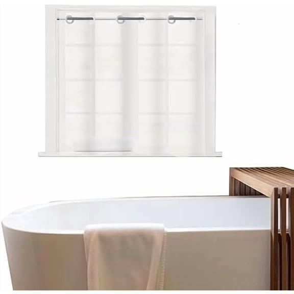 Waterproof Curtain for Shower Window 40x36", No Hook Needed Frosted PEVA