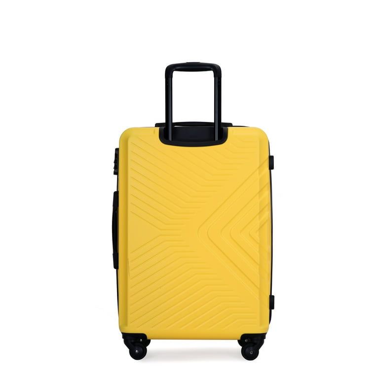 Travelhouse 3 Piece Hardshell Luggage Set Hardside Lightweight Suitcase with TSA Lock Spinner Wheels 20in24in28in. Yellow