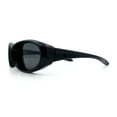 thumbnail image 6 of Oval Beveled Thick Plastic Y2K Sporty Fashion Sunglasses All Black, 6 of 8
