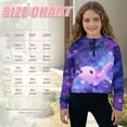 thumbnail image 7 of Xoenoiee Axolotl Galaxy Print Half Zip Hoodie Fleece Cropped Sweatshirt for Girls, Fall Winter Pullover Zip Up Jacket Coat for Kids Teens, 7-8 Years, 7 of 7