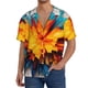 thumbnail image 1 of Balery Colorful Paint Print Camisa Casual de Manga Corta con Botones para Hombre, Texturizada, Estilo Cubano, para Playa, Verano-4X-Large, 1 of 5