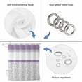 thumbnail image 5 of Purple Grey Waterproof Fabric Shower Curtain,Chic Garden Floral Stripe Aesthetic Flower Waterproof Fabric Shower Curtain for Bathroom Curtains Bathtubs Shower Curtains with 12 Hooks Standard 60x72, 5 of 8