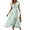 Light Green, variant on Women's Summer Floral Print V-Neck Waisted Short Sleeve Dress with Ruffled Hem - Casual A-Line Stretch Dress for Outdoor, Party, or Daily Wear,Blue L