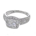 thumbnail image 4 of Midwest Jewellery Halo Engagement Ring Cushion Shaped 10K White Gold 2/3ctw Diamond Ring Her, 4 of 5