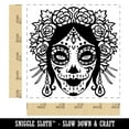 thumbnail image 2 of Dia De Los Muertos Woman Skull Face Day of the Dead Square Rubber Stamp Stamping Scrapbooking Crafting - Small 1.25in, 2 of 7