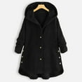 thumbnail image 1 of Women‘s Casual Solid Color Pocket Button Loose Hooded Coat, 1 of 4
