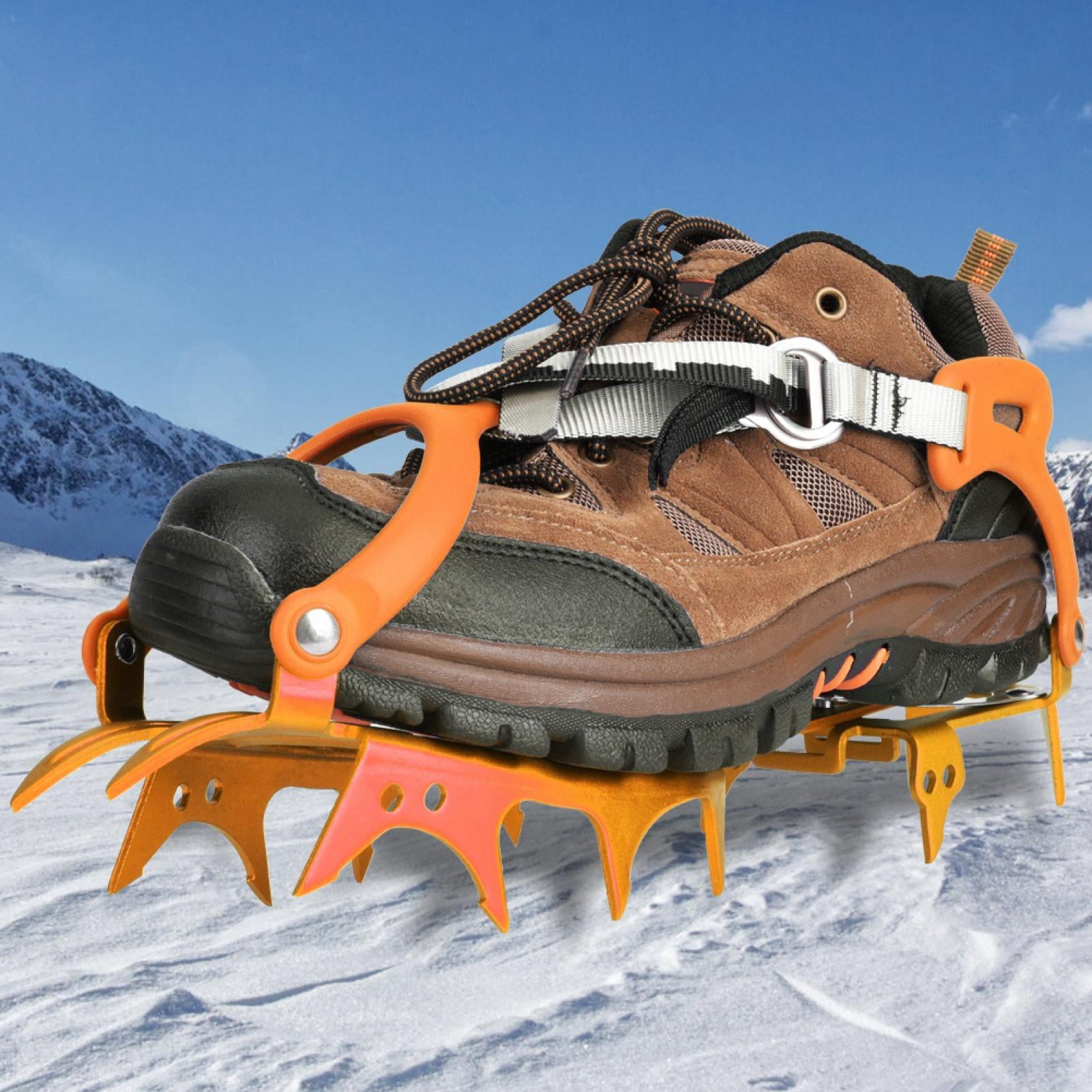 14 Teeth Anti-Slip Ice Snow Hiking Climbing Shoe Spike Cleat Crampons Gripper WW 