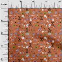 oneOone Georgette Viscose Orange Fabric Halloween Dress Material Fabric Print Fabric By The Yard 42 Inch Wide