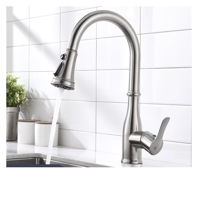 Gold Kitchen Faucets Silver Single Handle Pull Out Kitchen Tap Single Hole Handle Swivel Degree Water Mixer Tap Mixer Tap ,Effortless Installation