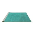 thumbnail image 2 of Ahgly Company Machine Washable Indoor Rectangle Oriental Turquoise Blue Industrial Area Rugs, 7' x 9', 2 of 4