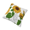 thumbnail image 2 of Rateoe Plump Sunflower And Sketch Pattern Throw Pillow Cover Premium Pillow Stuffer Sham Square for Decorative Cushion Bed Couch Sofa(Pillow insert not included), 2 of 8