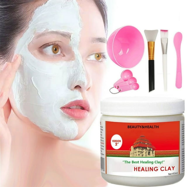 Personal Skin Care Clay Kit – Natural Calcium Deep Cleansing Facial Hair Body Set with Accessories
