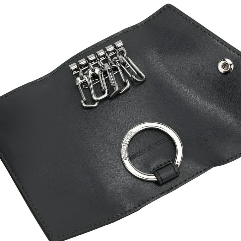 小物 MICHAEL MICHAEL KORS KEY CASE Michael Kors Cooper Saffiano Leather Key Case Organizer (Black