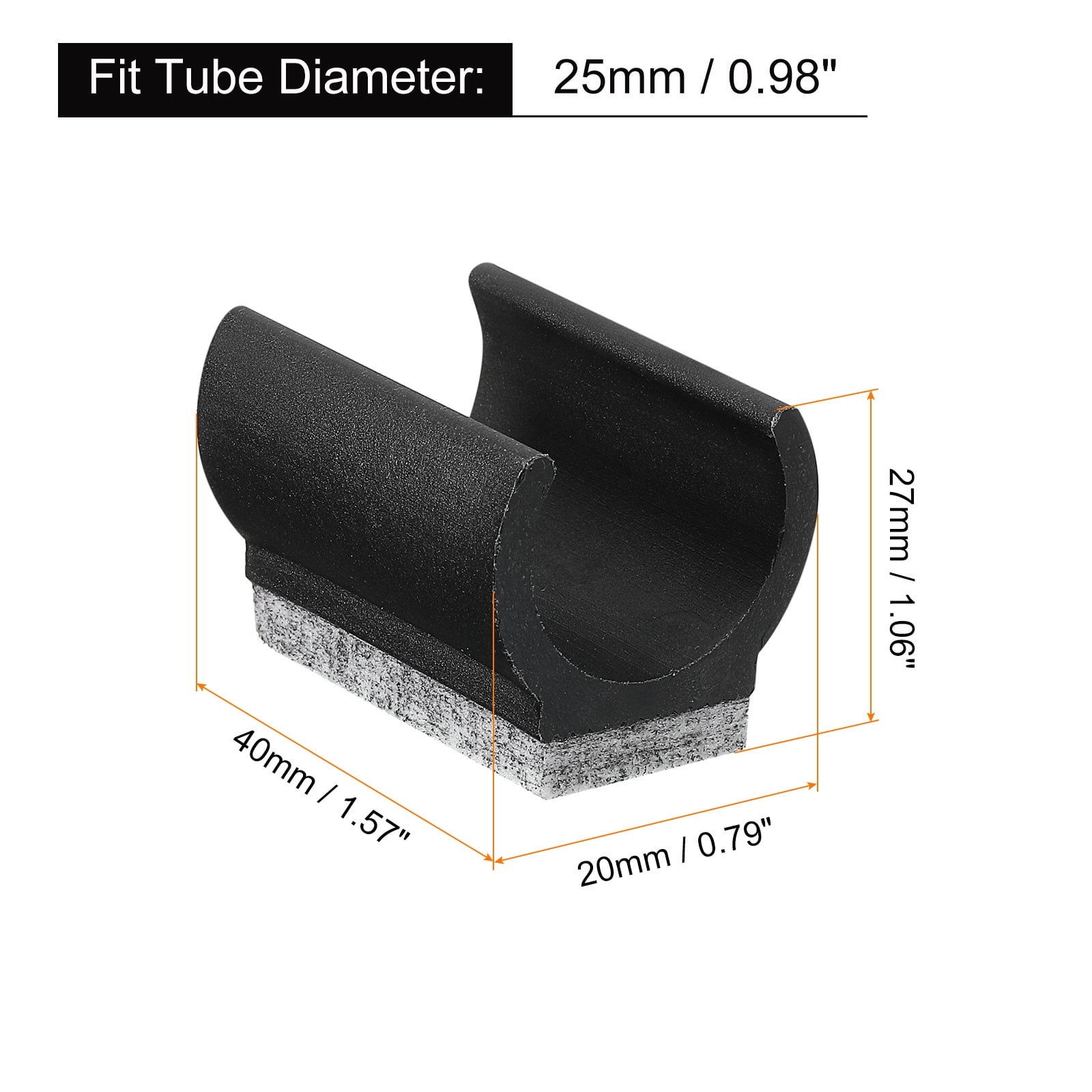 Uxcell 60 Pack Chair Legs Tips Caps with Felt Pads Fit 25mm Tube Legs, Black, Gray Pad