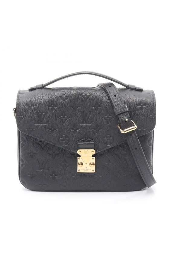 Pre-Owned Louis Vuitton Pochette Metis MM Handbag, Leather, Monogram Empreinte, Women's, Black,...