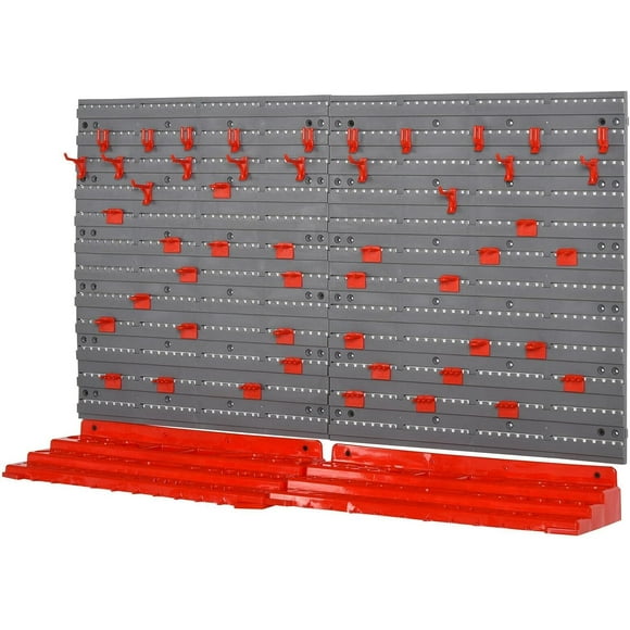 JHUS 54 Piece Hanging Panel Tool Organization Rack for Garage Wall, 50 Hooks TOOL ORGANIZERS Storage bins Drawer organizers Storage drawers Garage storage Garage organization