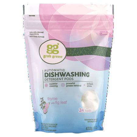 Grab Green Automatic Dishwashing Detergent Pods, Thyme With Fig Leaf, 60