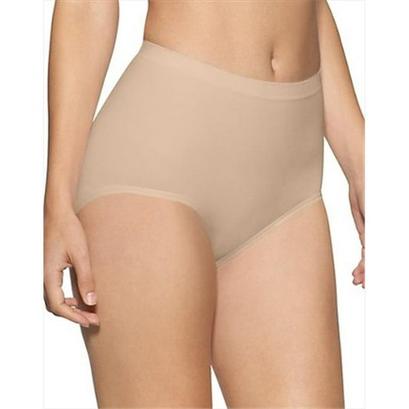 Hanes X204 Bali Seamless Firm Control Brief 2-Pack 2XL 2 Soft Taupe Ivory