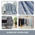 thumbnail image 4 of Swift Home Extra-Fluffy & Plush Solid Color Oversized Faux Fur Throw Blanket, 60”x70”, Soft Luxurious, Cozy & Lightweight for Home & Travel, All Seasons (Blue Frost), 4 of 9