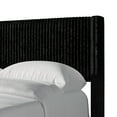 thumbnail image 4 of Castle Place Modern Wingback Corduroy Velvet Upholstered Twin Platform Bed, Black, 4 of 11