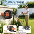 thumbnail image 5 of 100 Ft X1/2 in Retractable Garden Hose Reel, Wall Mounted Heavy Duty Garden Hose Reel with 10 Spray Nozzle, Slow Retraction System, 180°Swivel Bracket, UV Resistant & 3-Layer Protect, 5 of 8