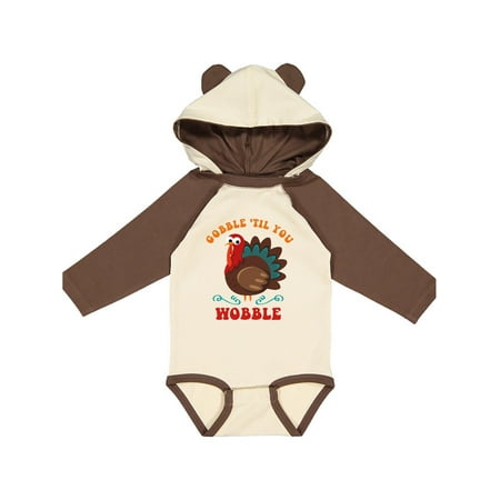 

Inktastic Gobble Wobble Turkey Gift Baby Boy or Baby Girl Long Sleeve Bodysuit