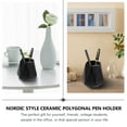 thumbnail image 7 of Supvox 1Pc Black Ceramic Pen Holder with Geometric Design for Home Desktop Organizer, 7 of 7
