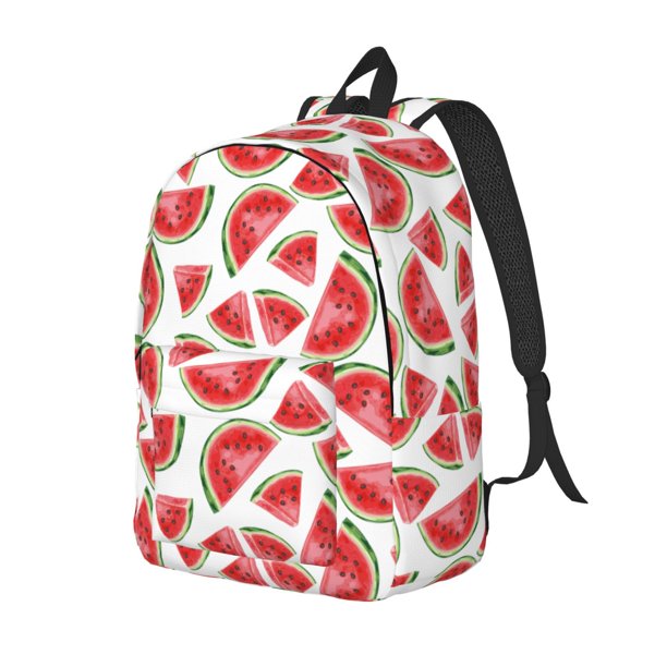 Balery Hand Drawn Watermelon Mochila Clásica Impresa Básica para Viaje, Mochila Escolar Resistente al Agua, Mochila de Lona con Correas Ajustables-Medium