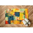 thumbnail image 5 of Yellow Painting Rugs, Navy Blue Rug, Modern Rug, Kitchen Rug, Colorful Rug, Small Rug, Non Slip Rug, Gift For Him, Runner Rug, Abstract Rug, 3.3'x9.2' - 100x280 cm, 5 of 8