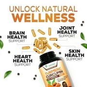 Turmeric Curcumin Supplement - 95% Curcuminoids with Organic Turmeric & BioPerine Black Pepper for Best Absorption - Daily Joint & Immune Health Support, Vegan, Non-GMO, Bottled in USA - 240 Capsules