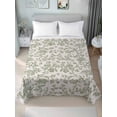 thumbnail image 4 of Farmhouse Sage Green Flat Sheets Only Queen Size, Soft Breathable Bed Top Sheets for Mattress, Vintage Flower Leaf Botanical Luxury Bedding Flat Sheets for Home Hotel Bedroom Bed Protection, 4 of 9