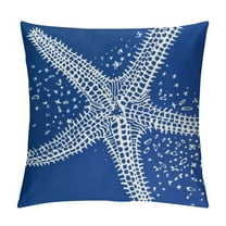 Shiartex Nautical Coastal Throw Pillow Covers - Ocean Themed - Beach, Coral, Starfish, Seashell - Couch Pillow Covers - Outdoor, Sofa Cushion Cover - Modern Decor for Bed, Living Room - Blue White